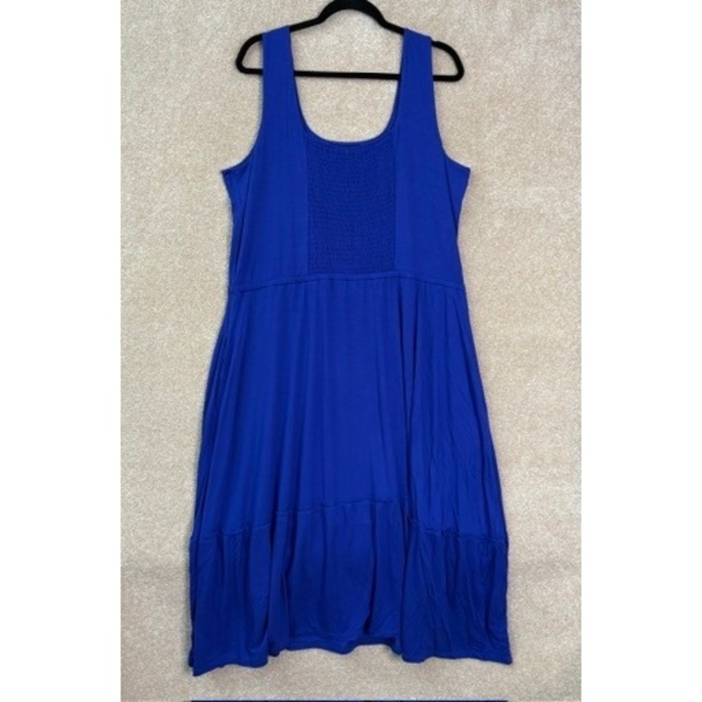 JASON WU Jersey Knit Dress Womens XL Blue Stretch Tiered Casual Everyday - Picture 7 of 7